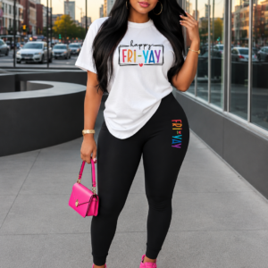 Conjunto Casual Dúo: Playera Oversize y Leggings Deportivos